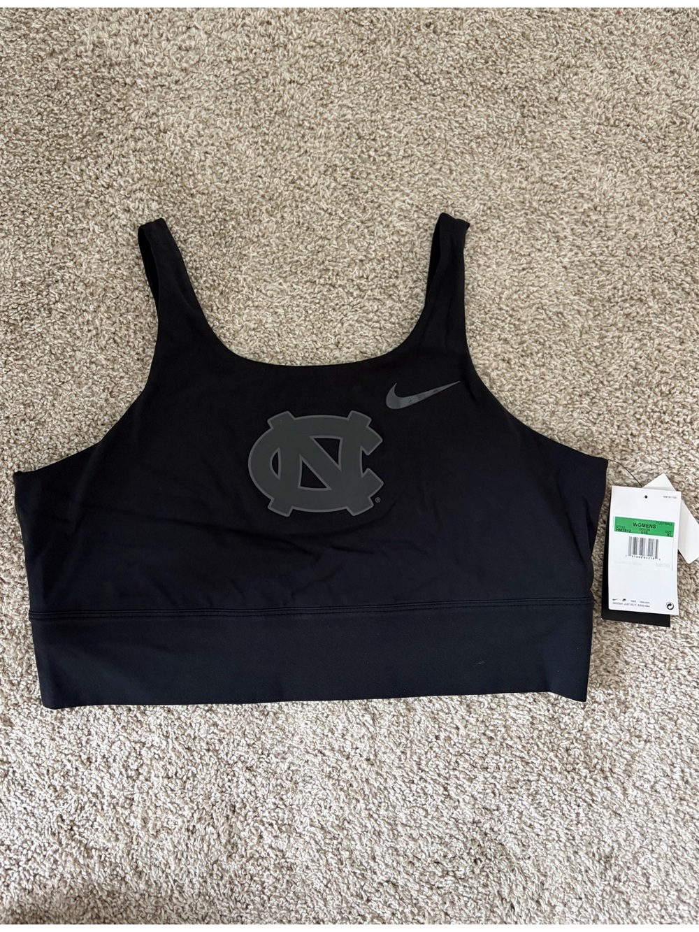 UNC Nike Black Dri-FIT Sports Bra with Subtle Swoosh - XL